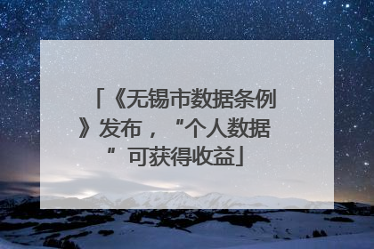 《无锡市数据条例》发布，“个人数据”可获得收益