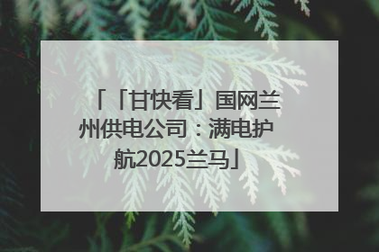 「甘快看」国网兰州供电公司：满电护航2025兰马