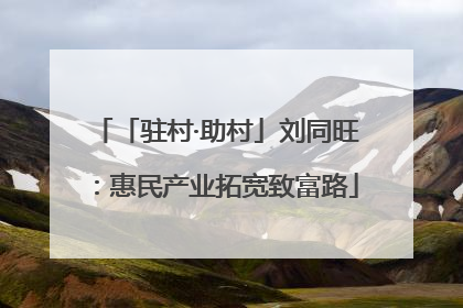 「驻村·助村」刘同旺：惠民产业拓宽致富路