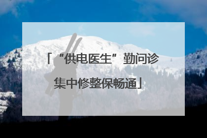 “供电医生”勤问诊 集中修整保畅通