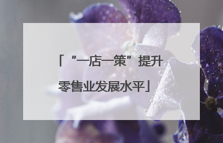 “一店一策”提升零售业发展水平
