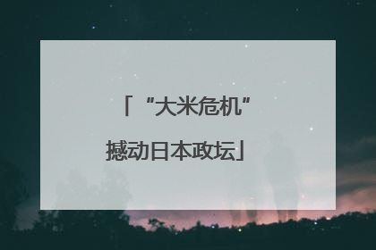 “大米危机”撼动日本政坛