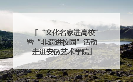 “文化名家进高校”暨“非遗进校园”活动走进安徽艺术学院