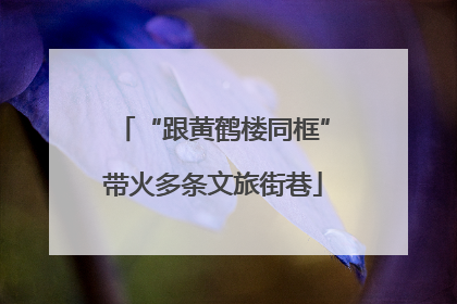 “跟黄鹤楼同框”带火多条文旅街巷