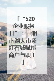 “520 企业服务日”：三湘南湖大市场灯石城赋能商户与职工