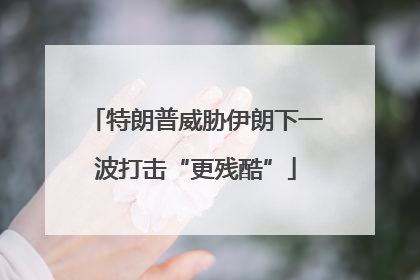 特朗普威胁伊朗下一波打击“更残酷”