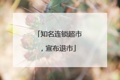 知名连锁超市，宣布退市