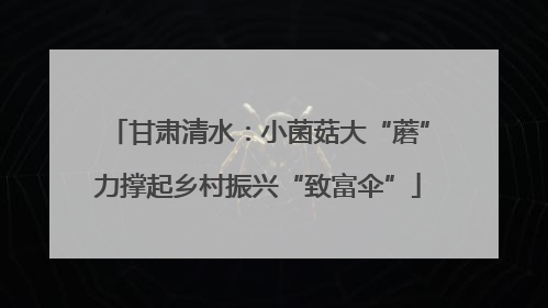 甘肃清水：小菌菇大“蘑”力撑起乡村振兴“致富伞”