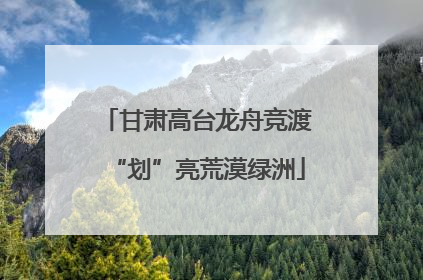 甘肃高台龙舟竞渡“划”亮荒漠绿洲