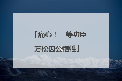 痛心！一等功臣万松因公牺牲