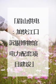 眉山供电：加快江口沉银博物馆电力配套项目建设