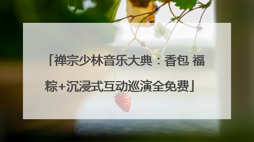 禅宗少林音乐大典：香包 福粽+沉浸式互动巡演全免费