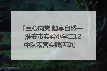 童心向党 趣享自然——淮安市实验小学二12中队露营实践活动