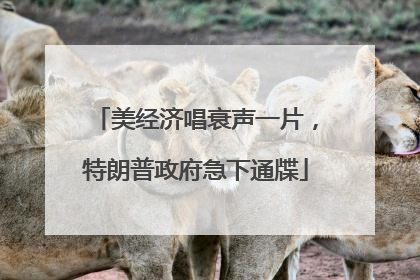 美经济唱衰声一片，特朗普政府急下通牒