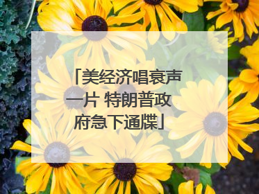 美经济唱衰声一片 特朗普政府急下通牒
