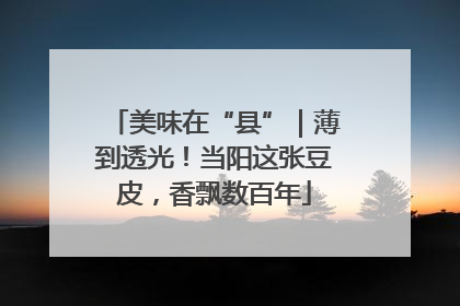 美味在“县”｜薄到透光！当阳这张豆皮，香飘数百年