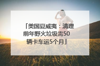 美国夏威夷：清理前年野火垃圾需50辆卡车运5个月