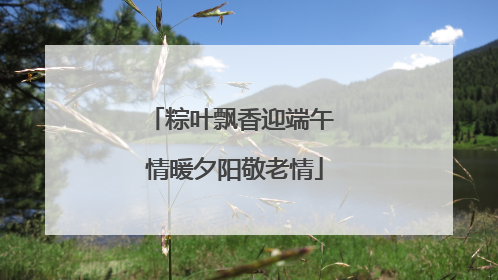 粽叶飘香迎端午 情暖夕阳敬老情