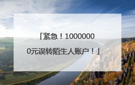 紧急！10000000元误转陌生人账户！