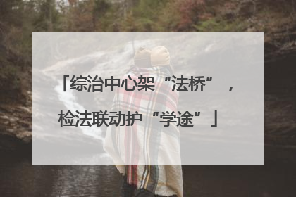 综治中心架“法桥”，检法联动护“学途”