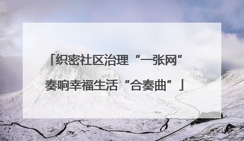 织密社区治理“一张网” 奏响幸福生活“合奏曲”