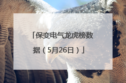 保变电气龙虎榜数据（5月26日）