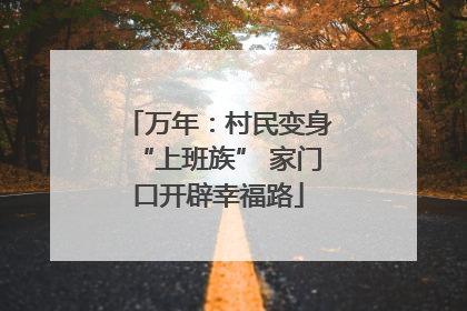 万年：村民变身“上班族” 家门口开辟幸福路