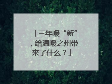 三年暖“新”，给温暖之州带来了什么？