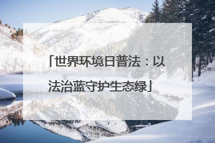 世界环境日普法：以法治蓝守护生态绿