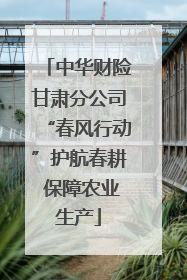 中华财险甘肃分公司“春风行动”护航春耕 保障农业生产