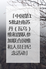 中国第15批赴南苏丹（瓦乌）维和部队参加联合国维和人员日纪念活动