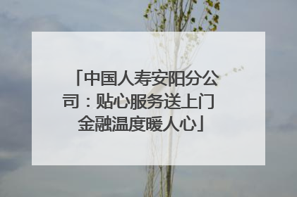 中国人寿安阳分公司：贴心服务送上门 金融温度暖人心
