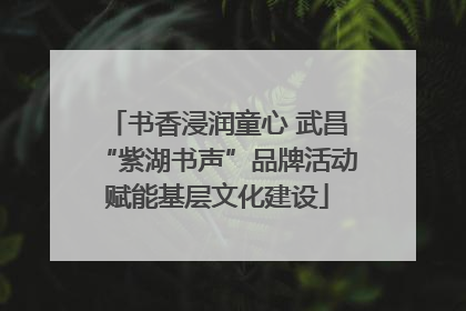 书香浸润童心 武昌“紫湖书声”品牌活动赋能基层文化建设