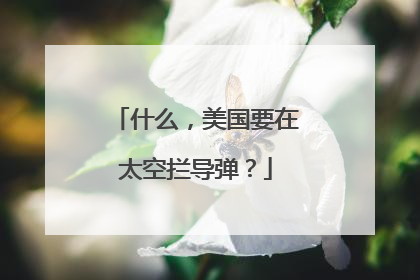 什么，美国要在太空拦导弹？