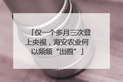 仅一个多月三次登上央视，海安农业何以频频“出圈”