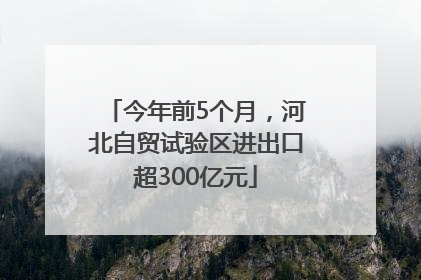 今年前5个月，河北自贸试验区进出口超300亿元