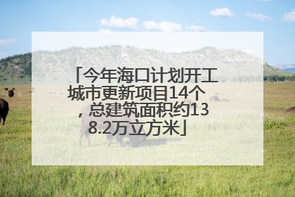 今年海口计划开工城市更新项目14个，总建筑面积约138.2万立方米