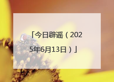 今日辟谣（2025年6月13日）