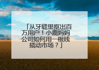 从牙缝里抠出百万用户！小鹿妈妈公司如何用一根线撬动市场？