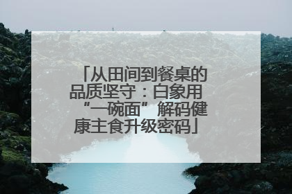从田间到餐桌的品质坚守：白象用“一碗面”解码健康主食升级密码