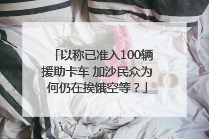 以称已准入100辆援助卡车 加沙民众为何仍在挨饿空等？