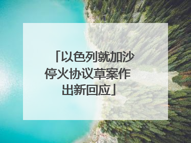 以色列就加沙停火协议草案作出新回应