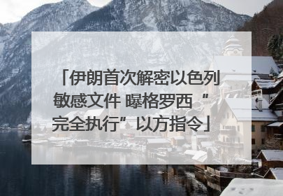 伊朗首次解密以色列敏感文件 曝格罗西“完全执行”以方指令