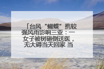 台风“蝴蝶”携较强风雨影响三亚：一女子被树砸倒送医，无大碍当天回家 当地已紧急清障