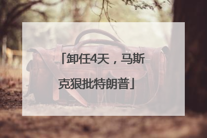 卸任4天，马斯克狠批特朗普