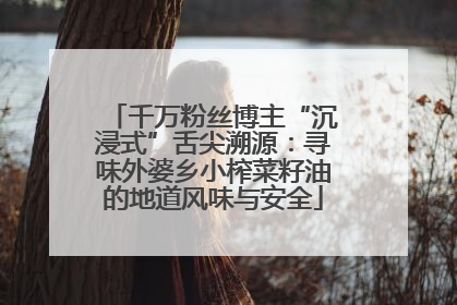 千万粉丝博主“沉浸式”舌尖溯源：寻味外婆乡小榨菜籽油的地道风味与安全
