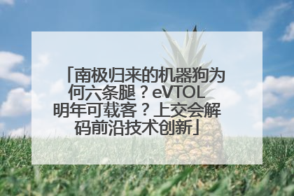 南极归来的机器狗为何六条腿？eVTOL明年可载客？上交会解码前沿技术创新