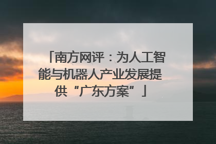 南方网评：为人工智能与机器人产业发展提供“广东方案”