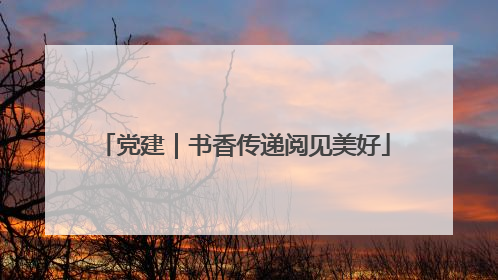 党建｜书香传递阅见美好