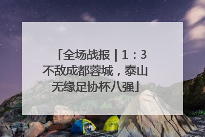 全场战报｜1：3不敌成都蓉城，泰山无缘足协杯八强